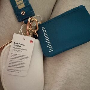 Lululemon Teal and Gold Wristlet